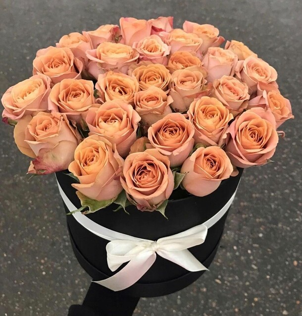 Роза капучино - 25 в коробке, артикул F82034 - 14640 рублей, доставка по городу. Flawery - доставка цветов