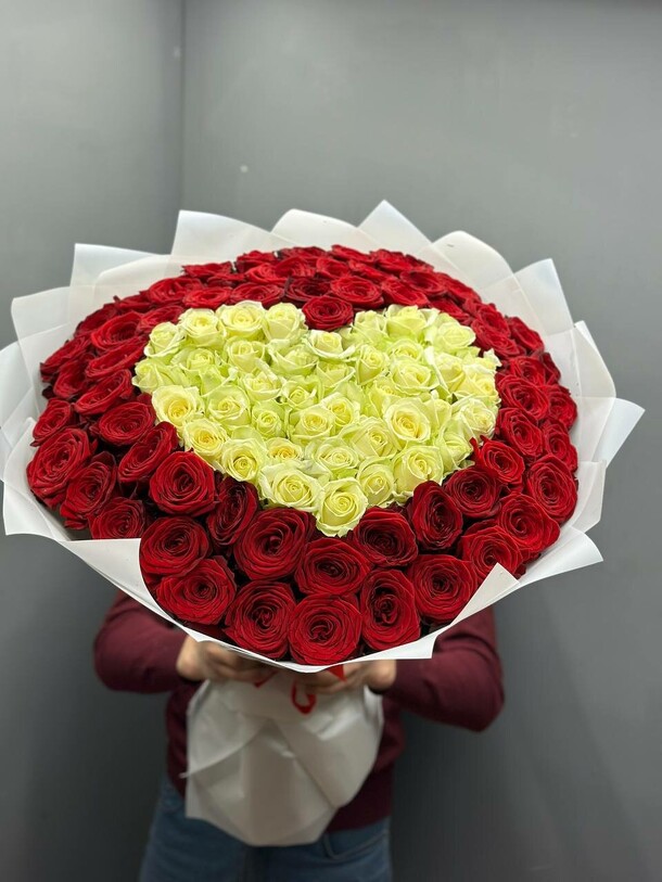 "сердце мое" да дорогой 😍 букет из 101 розы, артикул F1219829 - 19000 рублей, доставка по городу. Flawery - доставка цветов