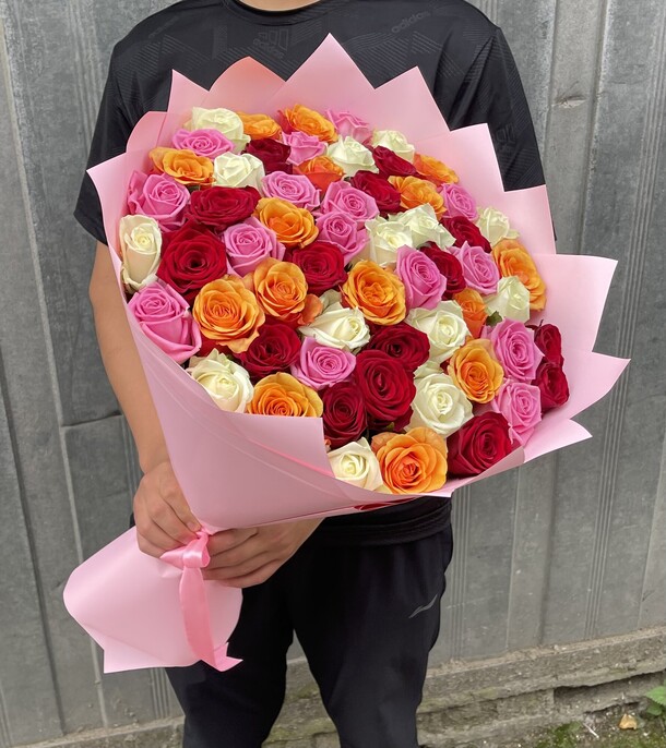 Роза микс, артикул F1313209 - 12099 рублей, доставка по городу. Flawery - доставка цветов