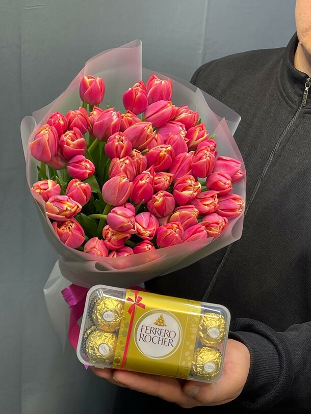 Колумбус тюльпаны 🌷, артикул F1393176 - 17727 рублей, доставка по городу. Flawery - доставка цветов