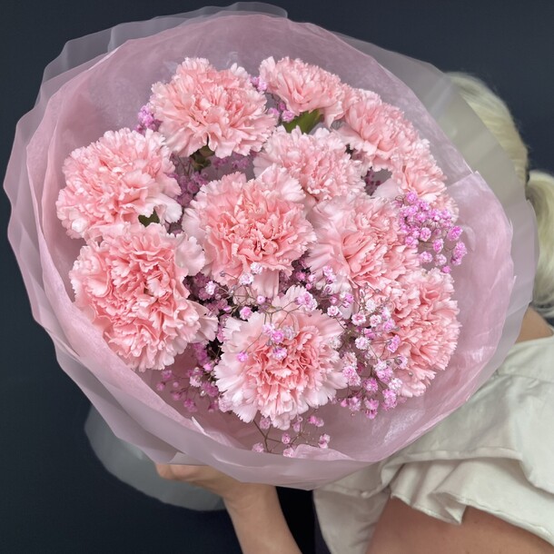 Монобукет из диантусов, артикул F1296900 - 3650 рублей, доставка по городу. Flawery - доставка цветов