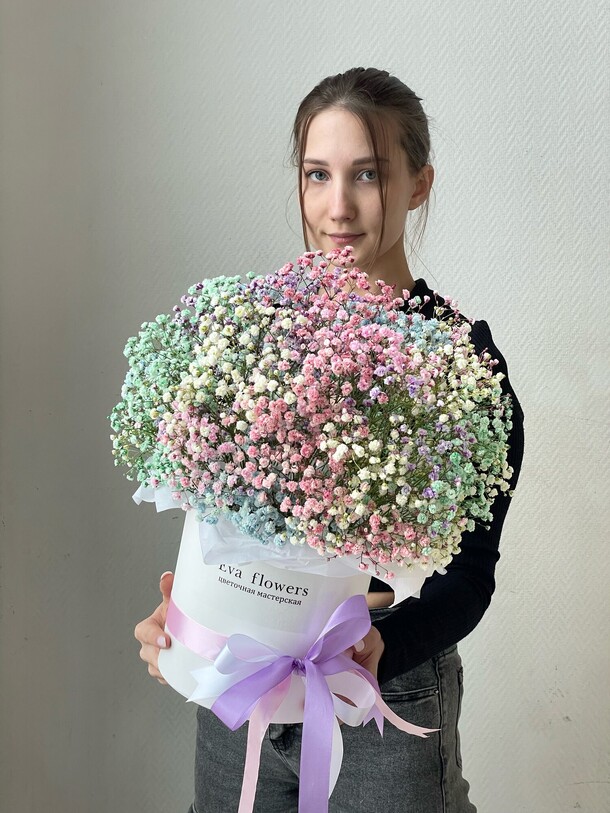 Гипсофила в коробке, артикул F1260478 - 6300 рублей, доставка по городу. Flawery - доставка цветов