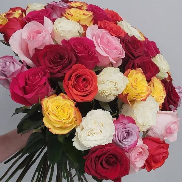 51 роза под ленту, артикул F1072394 - 16355 рублей, доставка по городу. Flawery - доставка цветов