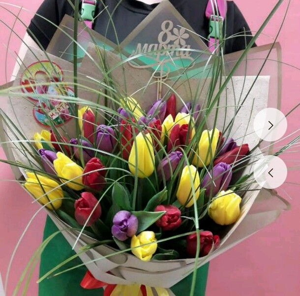 Букет тюльпанов, артикул F72874 - 6135 рублей, доставка по городу. Flawery - доставка цветов