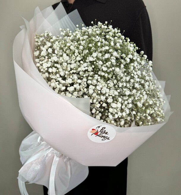 Большой букет белых гипсофил, артикул F1277256 - 2970 рублей, доставка по городу. Flawery - доставка цветов