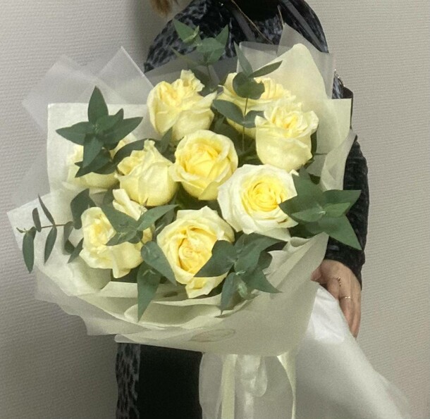 Моно букет пионовидных роз, артикул F1383610 - 6921 рублей, доставка по городу. Flawery - доставка цветов