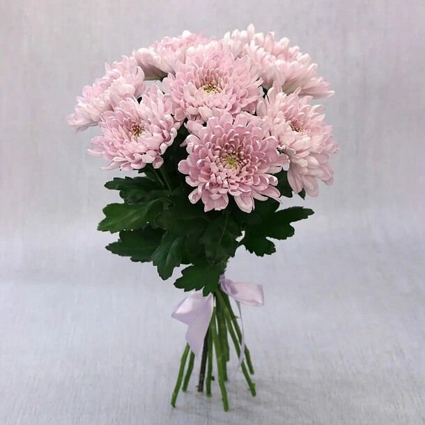 Букет из 9 розовых хризантем, артикул F1273340 - 6256 рублей, доставка по городу. Flawery - доставка цветов