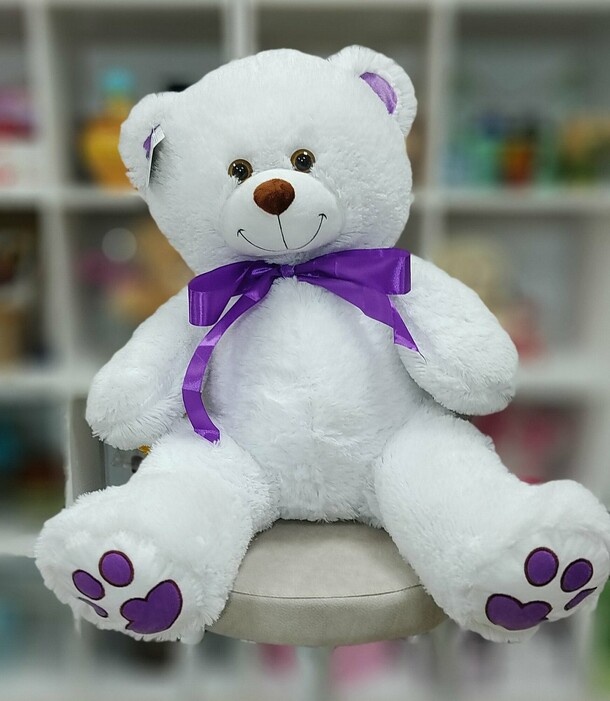 Мишка белый 80см, артикул F1313851 - 4015 рублей, доставка по городу. Flawery - доставка цветов