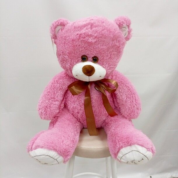 Мишка розовый, 80 см, артикул F1338718 - 4015 рублей, доставка по городу. Flawery - доставка цветов