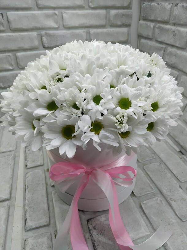 Хризантема в коробке, артикул F1133888 - 8775 рублей, доставка по городу. Flawery - доставка цветов