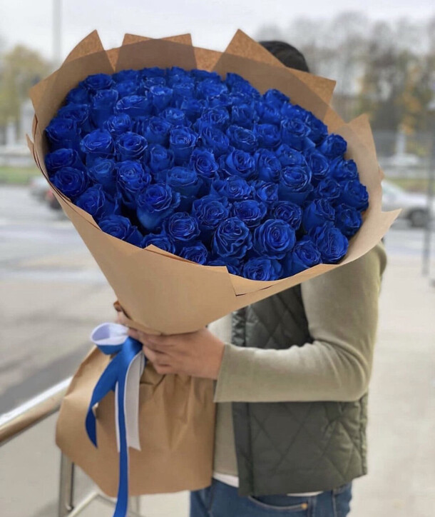 75 синих роз, артикул F1152578 - 50861 рублей, доставка по городу. Flawery - доставка цветов