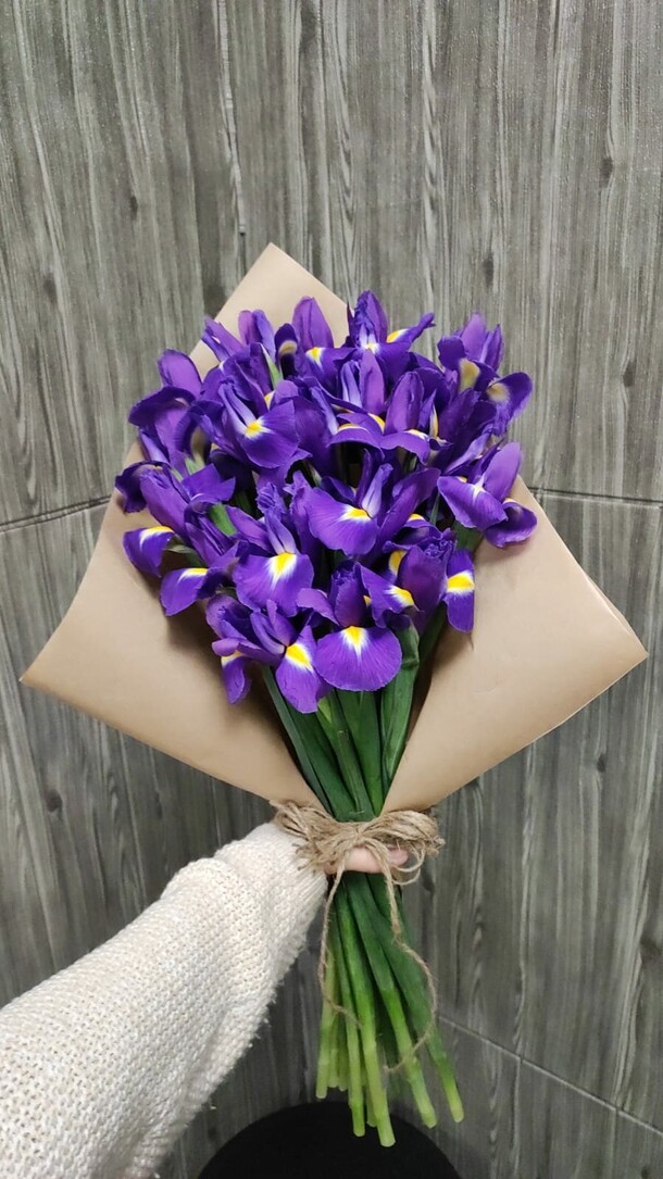 Букет из 19 синих ирисов, артикул F1153425 - 2997 рублей, доставка по городу. Flawery - доставка цветов