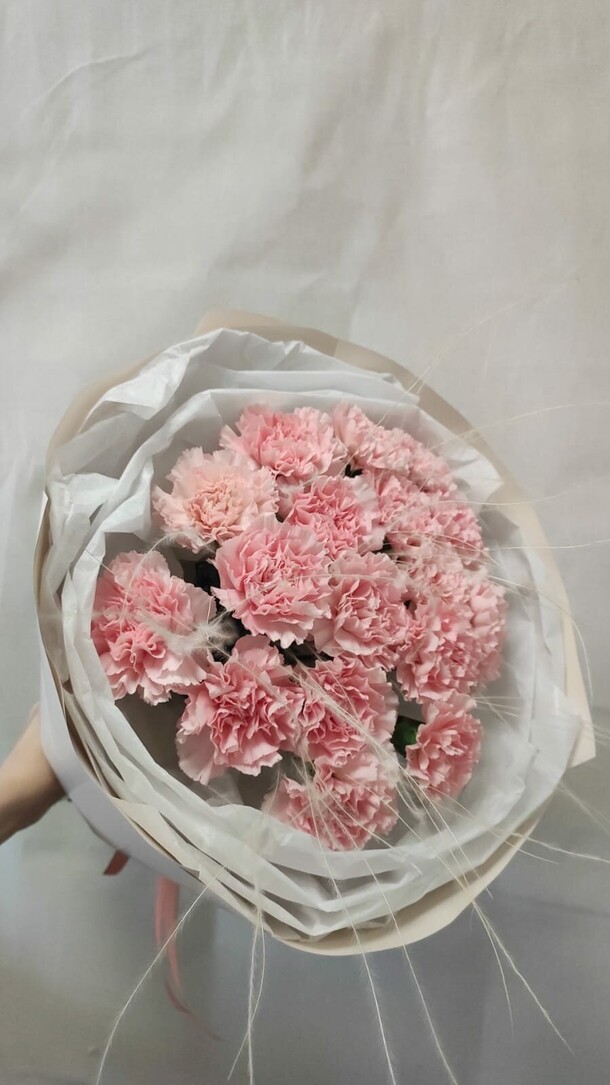 Букет из 17 розовых гвоздик, артикул F1411349 - 3568 рублей, доставка по городу. Flawery - доставка цветов