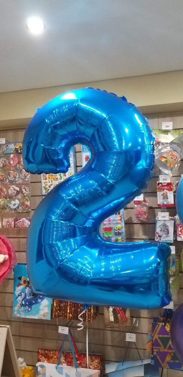 Шар-цифра "2", цвет синий, артикул F1366296 - 1399 рублей, доставка по городу. Flawery - доставка цветов