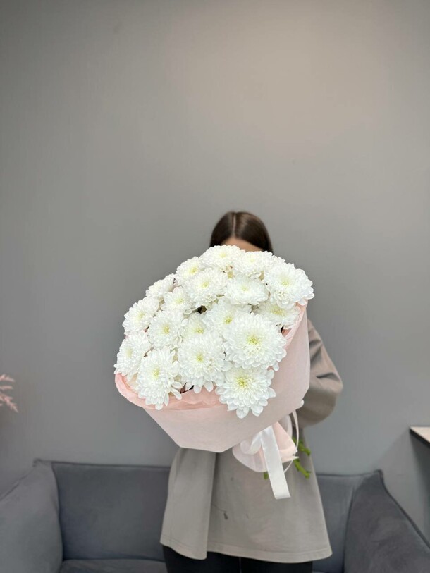 Букет ажурной хризантемы ai03, артикул F1306251 - 3780 рублей, доставка по городу. Flawery - доставка цветов