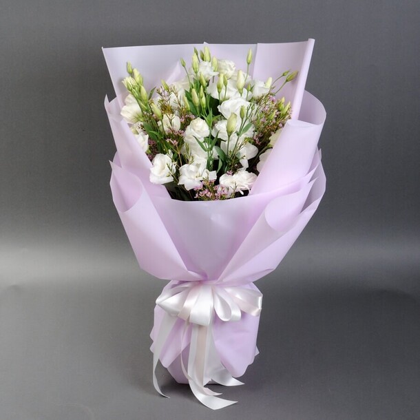 Букет эустом «лавина», артикул F1233043 - 5610 рублей, доставка по городу. Flawery - доставка цветов