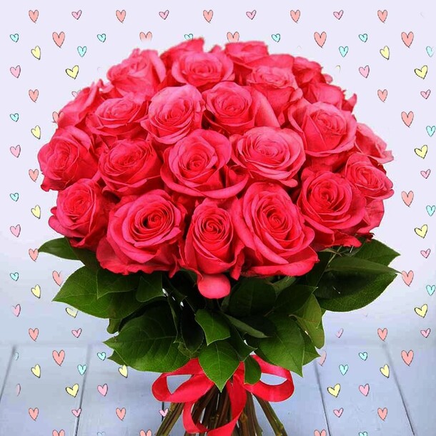 Букет розовых роз, артикул F1255288 - 11605 рублей, доставка по городу. Flawery - доставка цветов