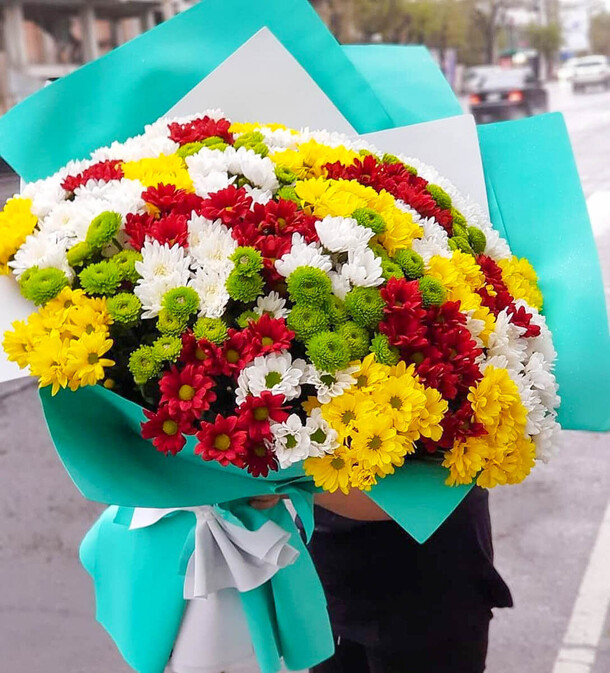 Букет хризантем xxl, артикул F1255346 - 18370 рублей, доставка по городу. Flawery - доставка цветов