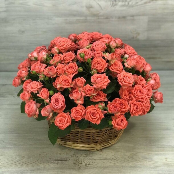 Корзина роз, артикул F1255356 - 11880 рублей, доставка по городу. Flawery - доставка цветов