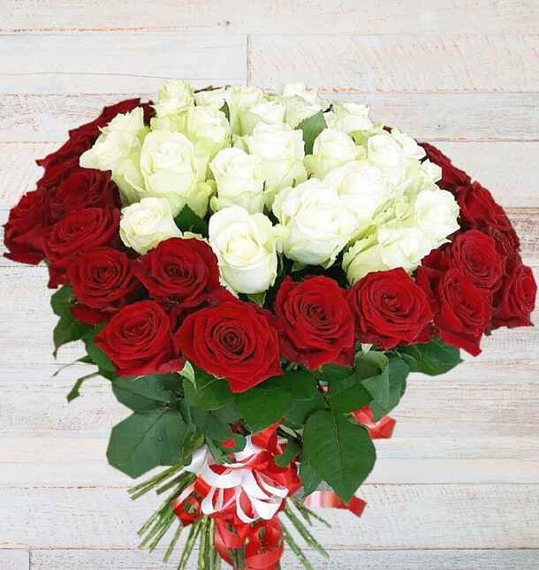 Букет роз, артикул F1255383 - 23595 рублей, доставка по городу. Flawery - доставка цветов