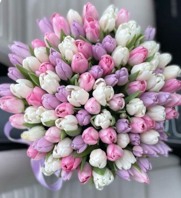 Букет из 101 тюльпана, артикул F1369880 - 26296 рублей, доставка по городу. Flawery - доставка цветов