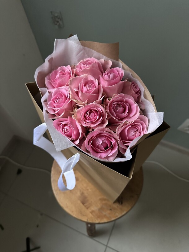 Розовые розы, артикул F1233212 - 3068 рублей, доставка по городу. Flawery - доставка цветов