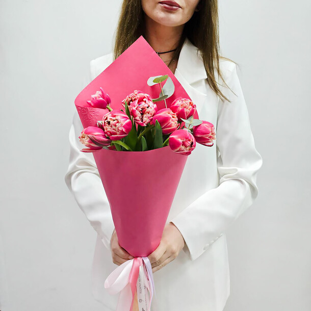 Тюльпанчики тебе монобукет, артикул F1490112 - 2273 рублей, доставка по городу. Flawery - доставка цветов