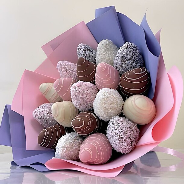 Букет из клубники "мечта", артикул F1368062 - 2900 рублей, доставка по городу. Flawery - доставка цветов