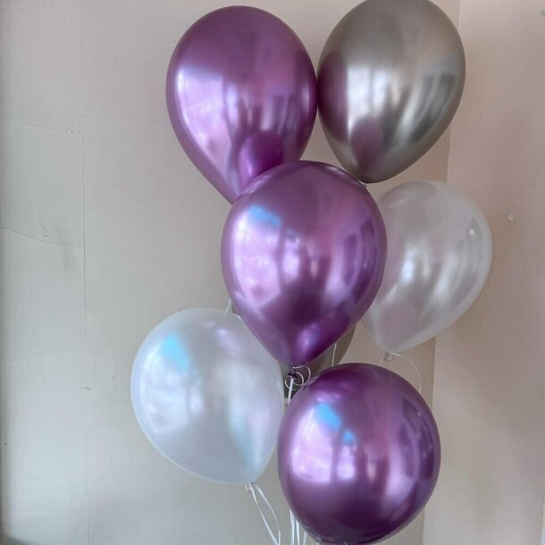 Набор шаров хром 7 штук, артикул F1397848 - 1990 рублей, доставка по городу. Flawery - доставка цветов