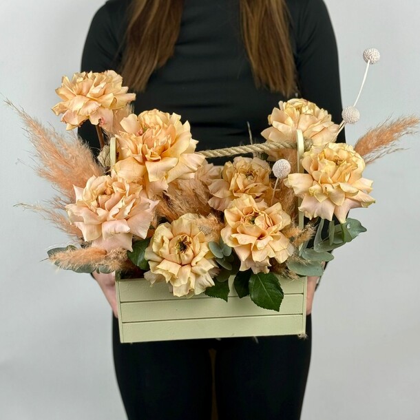 Персиковый микс, артикул F1343190 - 9559 рублей, доставка по городу. Flawery - доставка цветов