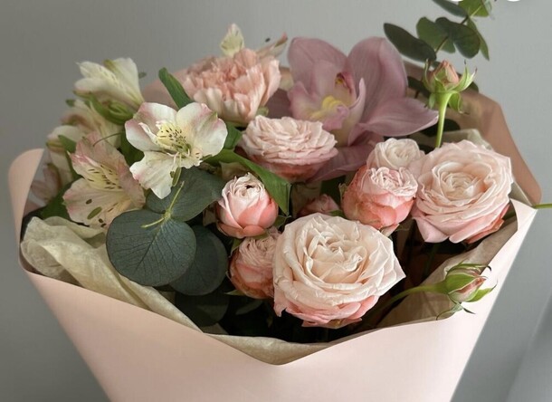 Букет пудра, артикул F1270519 - 5298 рублей, доставка по городу. Flawery - доставка цветов