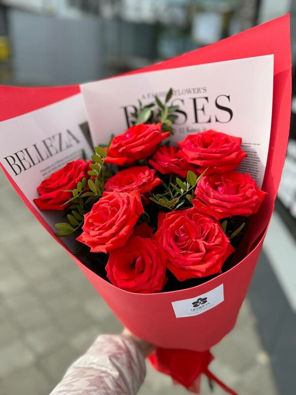 Букет из роз " страстный поцелуй", артикул F1472826 - 4234 рублей, доставка по городу. Flawery - доставка цветов