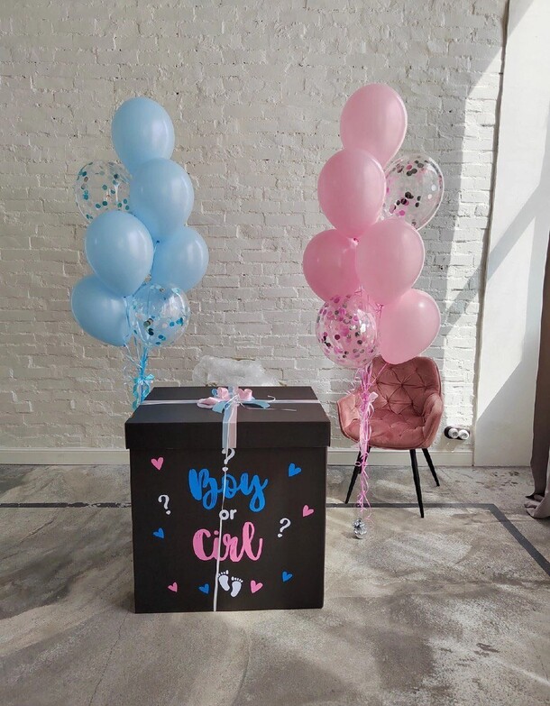 Шары на гендер пати, артикул F1452050 - 10820 рублей, доставка по городу. Flawery - доставка цветов