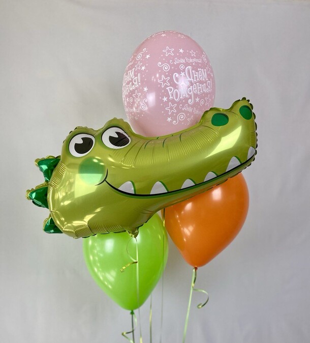 Шары для девочки с крокодилом, артикул F1503827 - 2540 рублей, доставка по городу. Flawery - доставка цветов