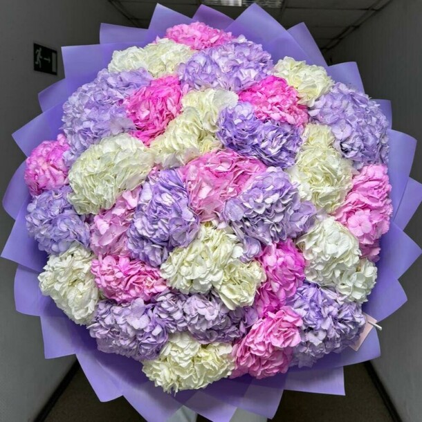 Букет из гортензии микс, артикул F1386195 - 40582 рублей, доставка по городу. Flawery - доставка цветов