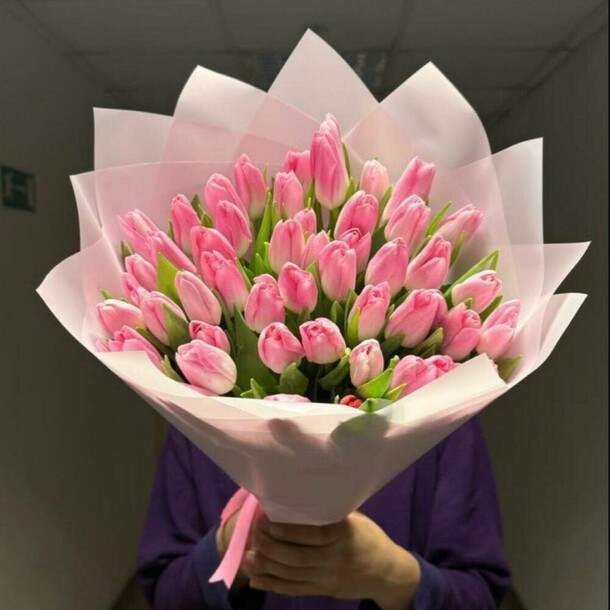 Тюльпаны нежно розовые, артикул F1386242 - 21764 рублей, доставка по городу. Flawery - доставка цветов
