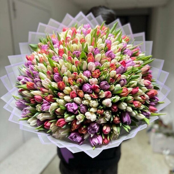 Тюльпаны микс, артикул F1386257 - 105445 рублей, доставка по городу. Flawery - доставка цветов