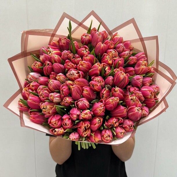 Тюльпаны пионовидные, артикул F1386258 - 41809 рублей, доставка по городу. Flawery - доставка цветов