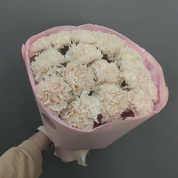 Монобукет из 19шт гвоздик, артикул F1444166 - 4923 рублей, доставка по городу. Flawery - доставка цветов