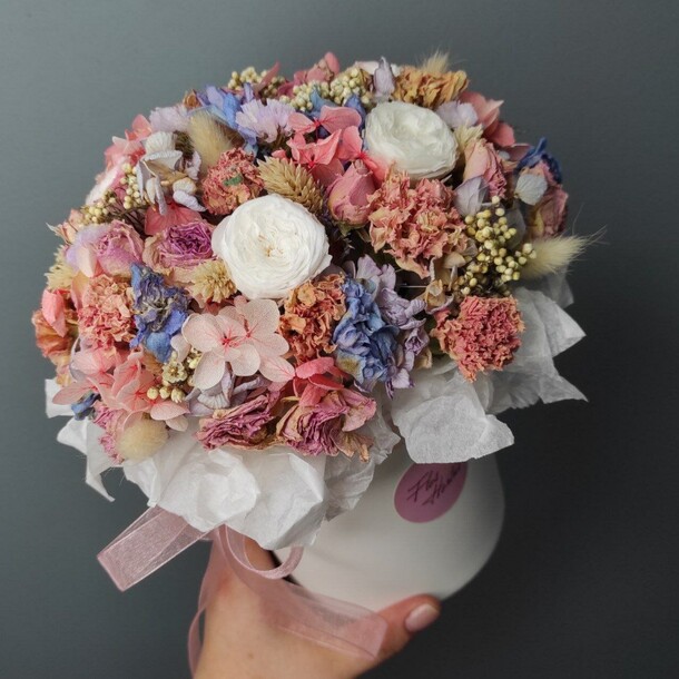 Композиция из сухоцветов, артикул F1452509 - 9303 рублей, доставка по городу. Flawery - доставка цветов