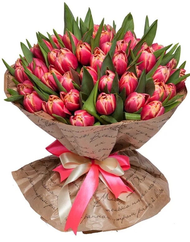 Пионовидные тюльпаны, артикул F1163625 - 12400 рублей, доставка по городу. Flawery - доставка цветов