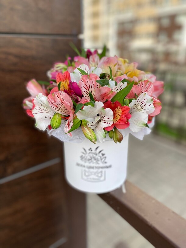 Коробочка с альстромерией, артикул F1295086 - 2700 рублей, доставка по городу. Flawery - доставка цветов