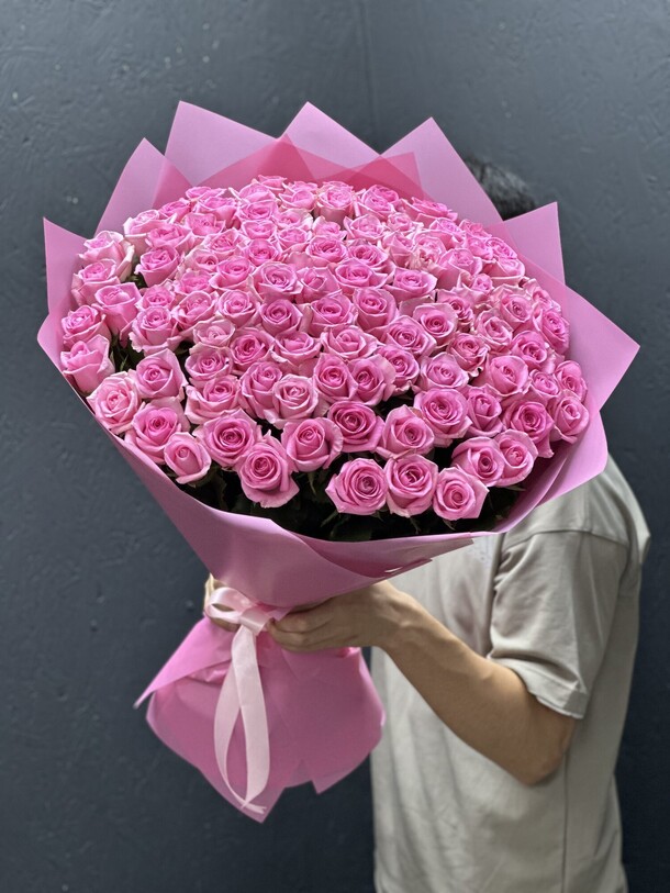 Роза розовая, артикул F1303278 - 33057 рублей, доставка по городу. Flawery - доставка цветов