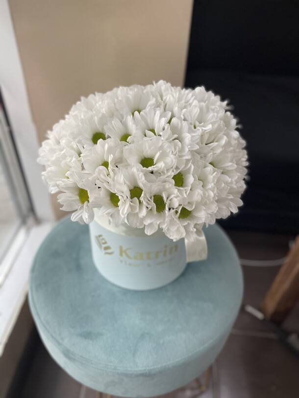 Ромашки в коробке, артикул F1212447 - 3630 рублей, доставка по городу. Flawery - доставка цветов