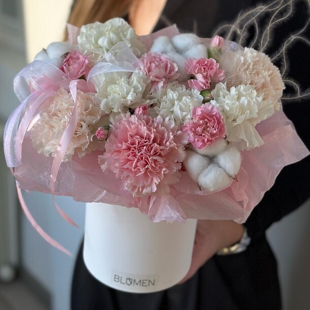 "marshmallow" диантусы x хлопок №2, артикул F1329382 - 2990 рублей, доставка по городу. Flawery - доставка цветов