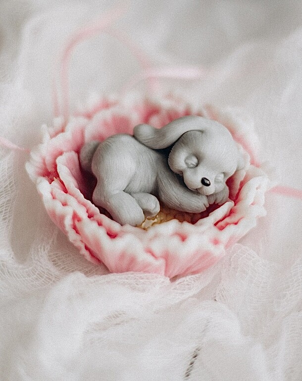 Мыло ручной работы «зайчик.В лежанке», артикул F1335171 - 790 рублей, доставка по городу. Flawery - доставка цветов