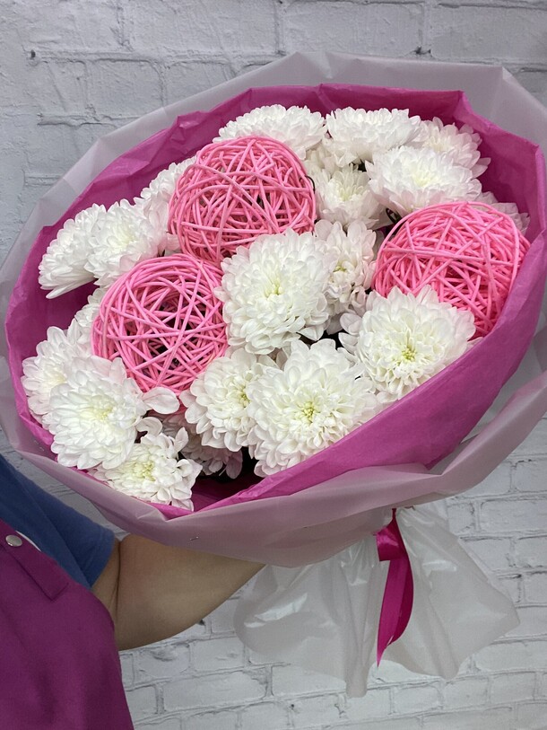 Букет «бабл гам» #59, артикул F1301144 - 5900 рублей, доставка по городу. Flawery - доставка цветов