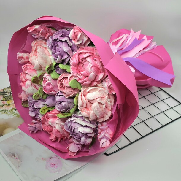 Букет из зефира "улыбака", артикул F1255086 - 7499 рублей, доставка по городу. Flawery - доставка цветов