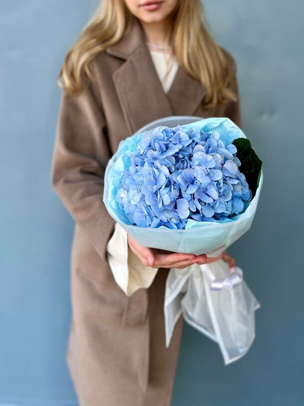 Букет "голубая гортензия", артикул F1481407 - 900 рублей, доставка по городу. Flawery - доставка цветов