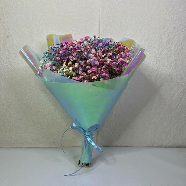 Букетик радужной гипсофилы, артикул F1196778 - 2400 рублей, доставка по городу. Flawery - доставка цветов